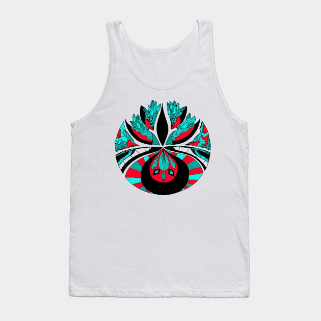 Turqred Abstract Motif Tank Top by kenallouis